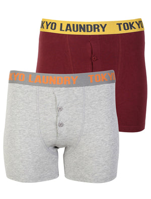 Marshall River Oxblood/Grey Boxers - Tokyo Laundry