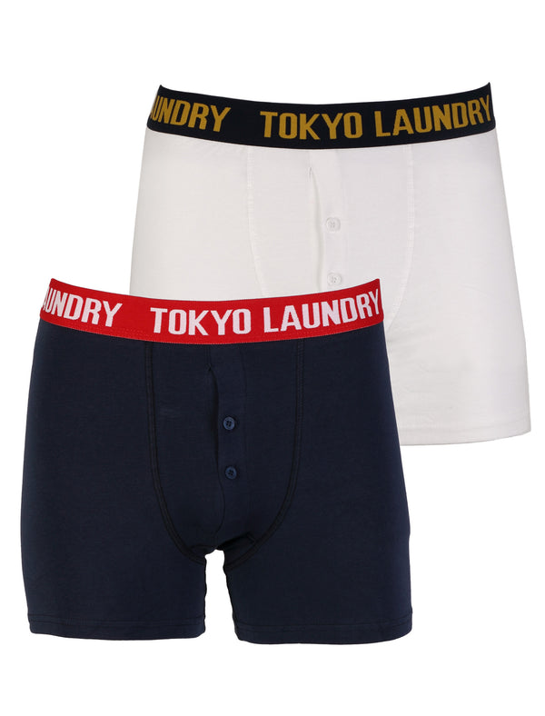 Marshall Rivers White/Navy Boxers - Tokyo Laundry