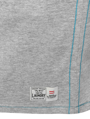 Mens Gradient Print Cotton T-Shirt In Light Grey Marl - Tokyo Laundry