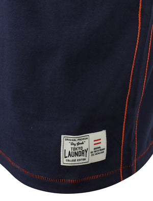 Marshall Gradient Print Cotton T-Shirt In Medieval Blue - Tokyo Laundry