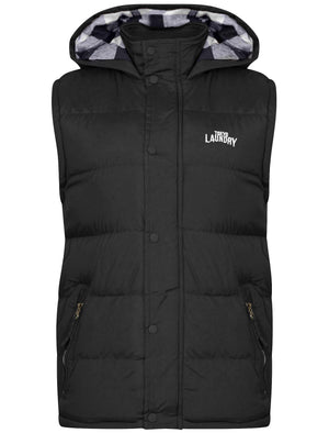McCrooke Flannel Lined Quilted Gilet in Black - Tokyo Laundry