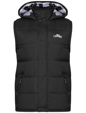 McCrooke 2 Padded Gilet with Hood in Black - Tokyo Laundry
