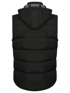 McCrooke 2 Padded Gilet with Hood in Black - Tokyo Laundry