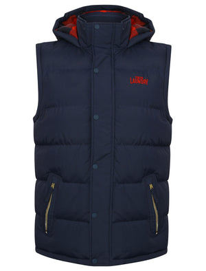 McCrooke 2 Padded Gilet with Hood in Midnight Blue - Tokyo Laundry