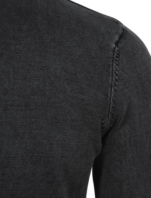 V-neck Jumper in Black Acid Wash - Tokyo Laundry