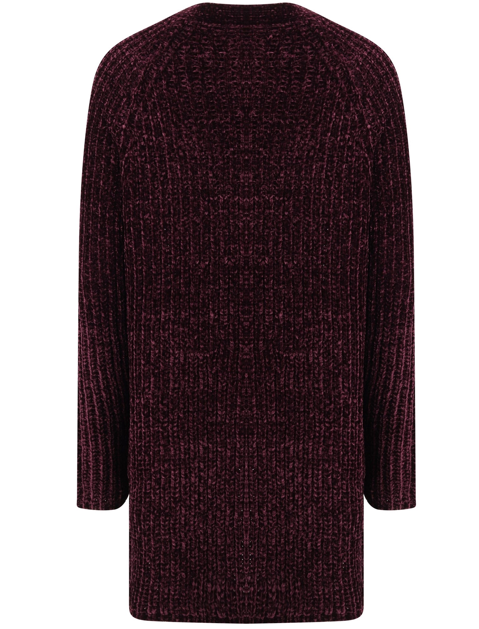Meringue Chenille Cable Knit Cardigan with Pockets in Burgundy