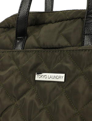 Mexico Quilted Backpack with Top Handles In Khaki - Tokyo Laundry