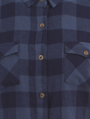 Women's classic checked flannel blue shirt - Tokyo Laundry