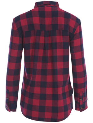 Women's classic checked flannel purple shirt - Tokyo Laundry