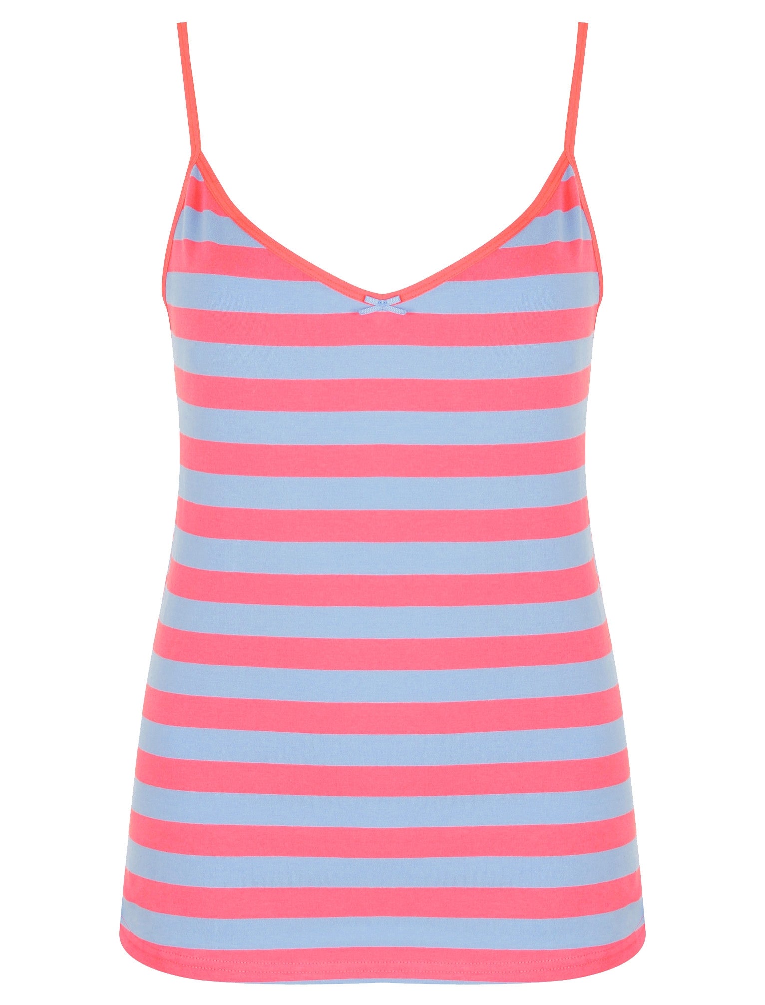Monica Striped Cami Underwear Set In Shocking Pink / Placid