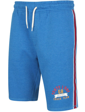 Montauk Bay Jogger Shorts with Side Tape Detail In Jet Blue Marl - Tokyo Laundry