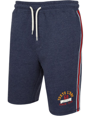 Montauk Bay Jogger Shorts with Side Tape Detail In Medieval Blue Marl - Tokyo Laundry