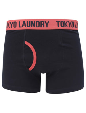 Morden 2 (2 Pack) Striped Boxer Shorts Set In Baroque Rose / Navy - Tokyo Laundry