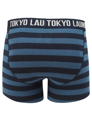 Morden 2 (2 Pack) Striped Boxer Shorts Set In Ensign Blue / Navy - Tokyo Laundry