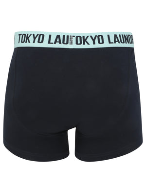 Morden (2 Pack) Striped Boxer Shorts Set in Aqua Haze / Navy - Tokyo Laundry