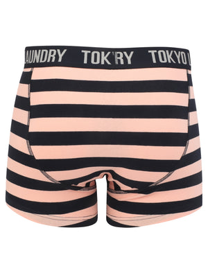 Morden (2 Pack) Striped Boxer Shorts Set in Coral Cloud / Navy - Tokyo Laundry