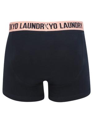 Morden (2 Pack) Striped Boxer Shorts Set in Coral Cloud / Navy - Tokyo Laundry