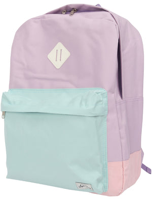 Mosshart Pastel Colour Block Canvas Backpack In Lilac - Tokyo Laundry