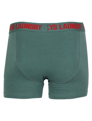 Tokyo Laundry Mount Choovio ( 2 Pack) boxer shorts Mallard Green & Dark Grey Marl