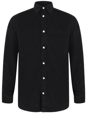 Muretto Corduroy Cotton Long Sleeve Shirt In Jet Black - Tokyo Laundry