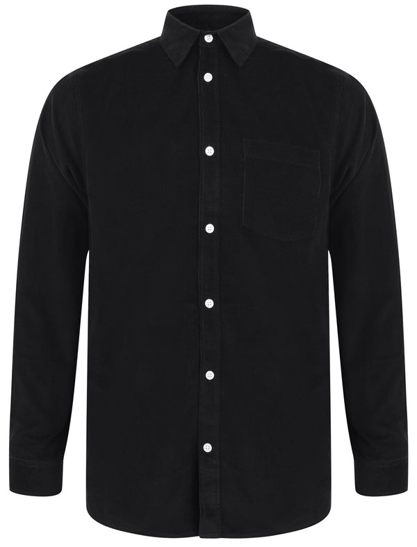 Muretto Corduroy Cotton Long Sleeve Shirt In Jet Black - Tokyo Laundry