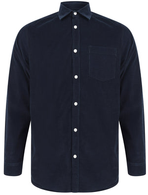 Muretto Corduroy Cotton Long Sleeve Shirt In Navy - Tokyo Laundry