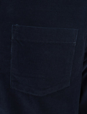 Muretto Corduroy Cotton Long Sleeve Shirt In Navy - Tokyo Laundry