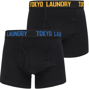 Murray 2 (2 Pack) Boxer Shorts Set in Olympian Blue / Blazing Orange - Tokyo Laundry