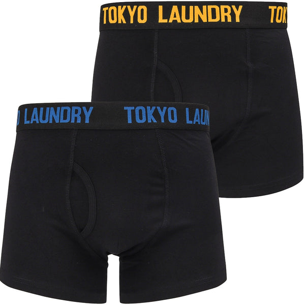 Murray 2 (2 Pack) Boxer Shorts Set in Olympian Blue / Blazing Orange - Tokyo Laundry