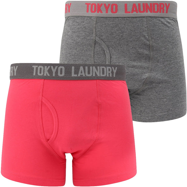Myddleton (2 Pack) Boxer Shorts Set In Paradise Pink / Mid Grey Marl - Tokyo Laundry
