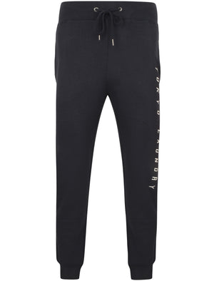 Nanaimo Brush Back Fleece Cuffed Joggers In Dark Navy - Tokyo Laundry