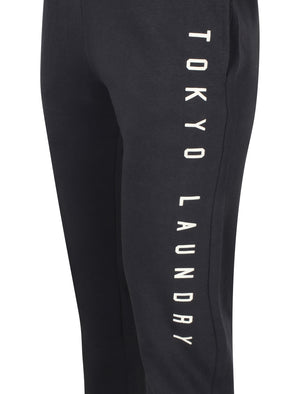 Nanaimo Brush Back Fleece Cuffed Joggers In Dark Navy - Tokyo Laundry