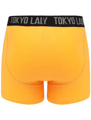 Nantes 2 (2 Pack) Boxer Shorts Set In Blazing Orange / Nautical Blue - Tokyo Laundry