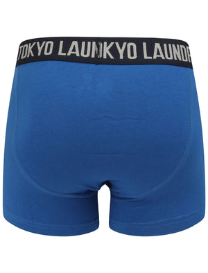 Nantes 2 (2 Pack) Boxer Shorts Set In Blazing Orange / Nautical Blue - Tokyo Laundry