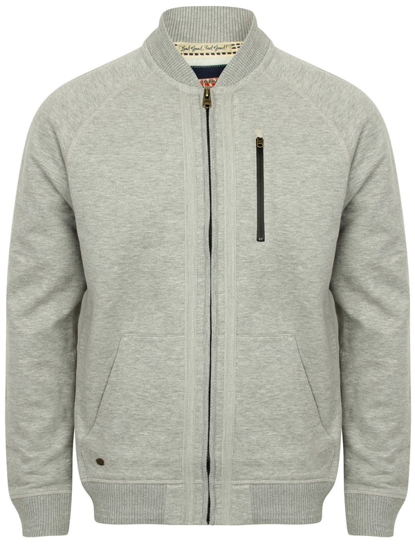 Naple Pines Jersey Bomber Jacket in Light Grey Marl - Tokyo Laundry