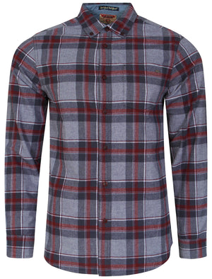 Brushed Flannel Checked Shirt in Oxblood - Tokyo Laundry