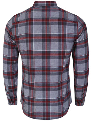 Brushed Flannel Checked Shirt in Oxblood - Tokyo Laundry