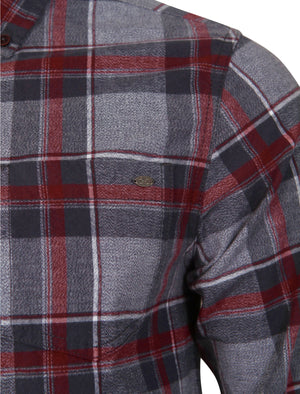Brushed Flannel Checked Shirt in Oxblood - Tokyo Laundry