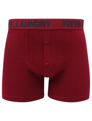 Nash 2 (2 Pack) Boxer Shorts Set in Beet Red / Mood Indigo - Tokyo Laundry