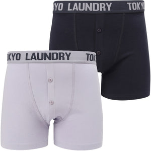 Nash (2 Pack) Boxer Shorts Set in Languid Lavender / Mood Indigo - Tokyo Laundry