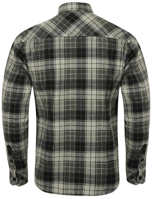 Nashville Checked Long Sleeve Flannel Shirt in Charcoal - Tokyo Laundry