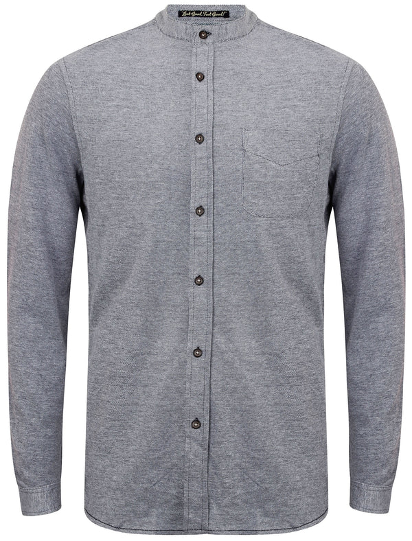 Navasota Long Sleeve Cotton Shirt In White / Navy - Tokyo Laundry