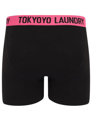 Nelson (2 Pack) Boxer Shorts Set in Jelly Bean Green / Raspberry Rose - Tokyo Laundry