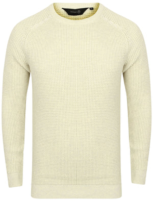 Nes Crew Neck Knitted Cotton Jumper in Oatgrey Marl - Dissident