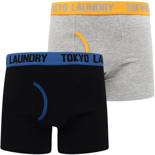 Nevern (2 Pack) Boxer Shorts Set in Olympian Blue / Blazing Orange - Tokyo Laundry