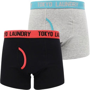 Nevern (2 Pack) Boxer Shorts Set in Paradise Pink / Blue Moon - Tokyo Laundry