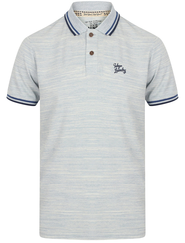 Newburg Injection Dye Pique Polo Shirt In Blue Fog - Tokyo Laundry