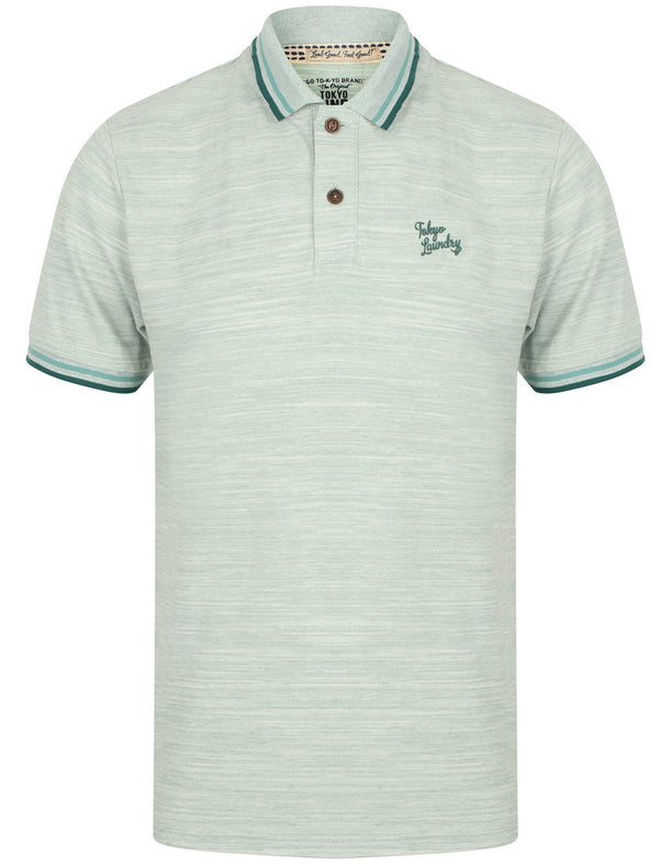 Newburg Injection Dye Pique Polo Shirt In Pale Mint - Tokyo Laundry