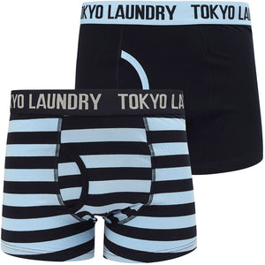 Newburgh (2 Pack) Striped Boxer Shorts Set in Placid Blue / Navy - Tokyo Laundry