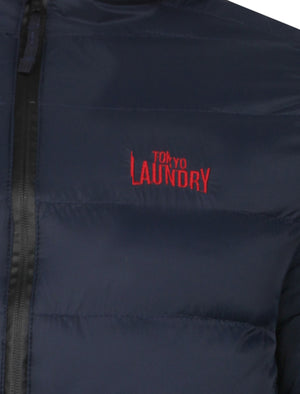 Nickleby Quilted Puffer Jacket with Hood in Midnight Blue - Tokyo Laundry